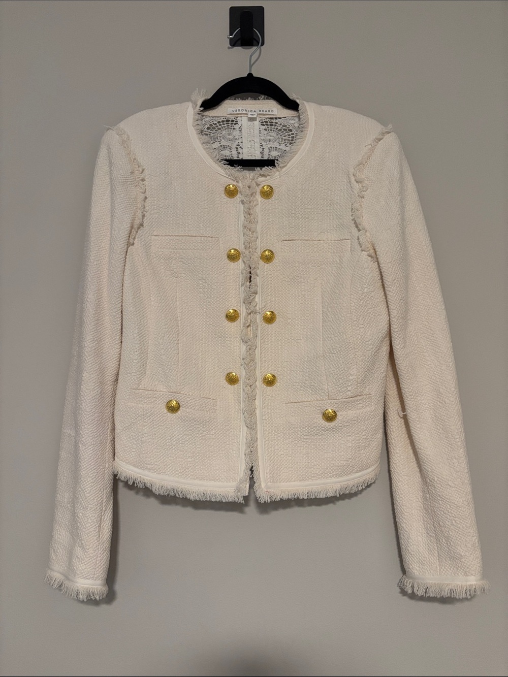 Veronica Beard Betsy Lace Back Tweed Jacket size 10 - Picture 2 of 6